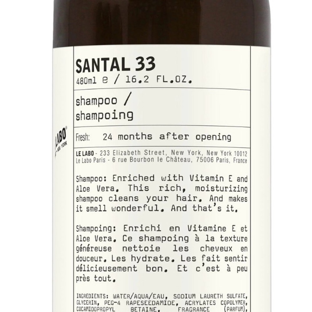 Le Labo Santal 33 Shampoo - LARGE bottle